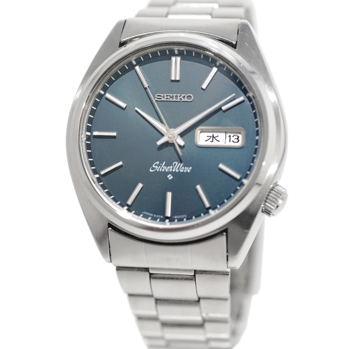 セイコー シルバーウェーブ 6306-8000 紺文字盤 純正ブレスレット 自動