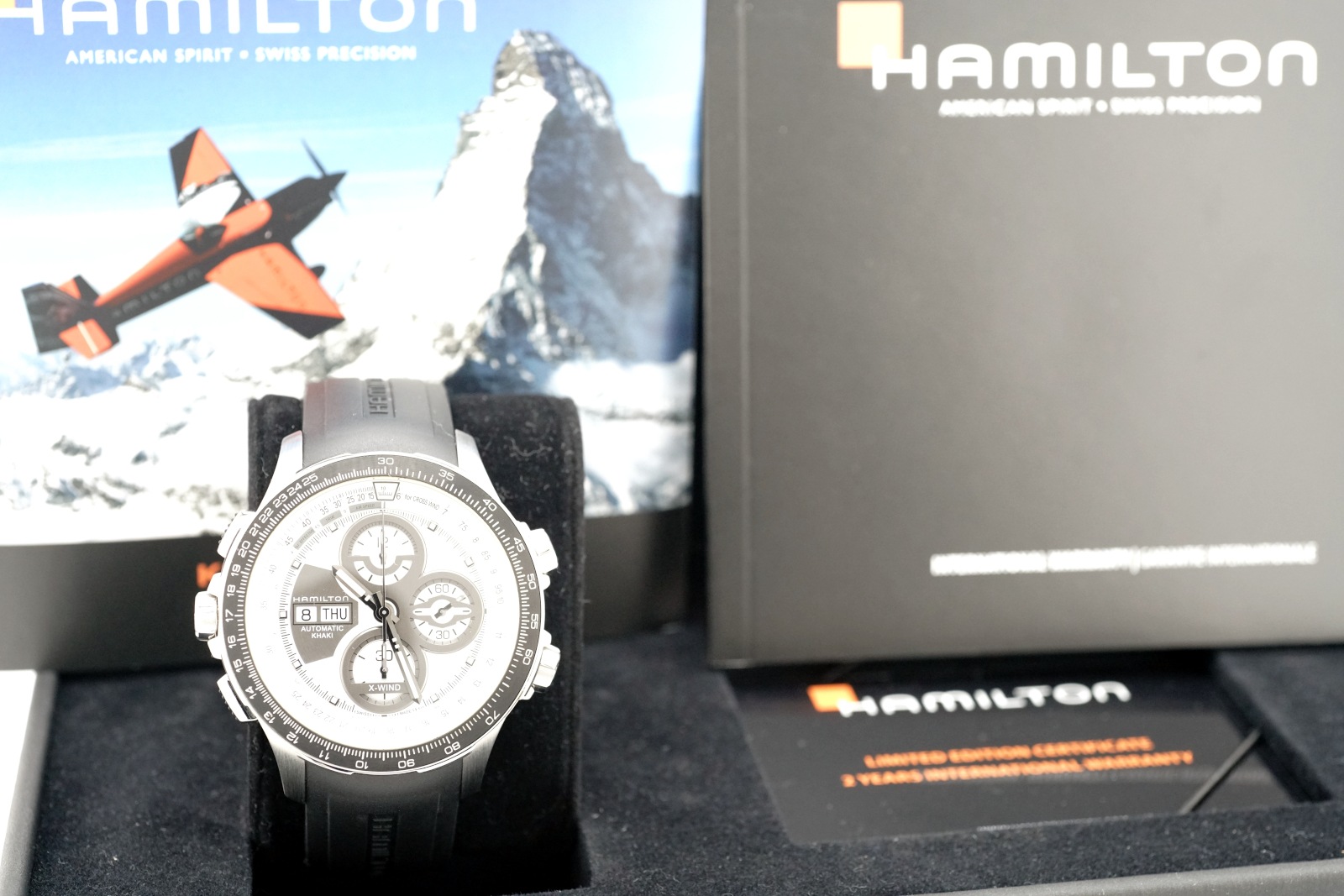 ハミルトン 世界限定1999本 カーキ X-WIND クロノグラフ H77726351