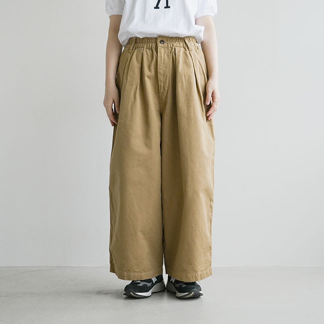 A12315]HARVESTY(ハーベスティ)CHINO CLOTH GARMENT DYED CIRCUS BAGGY
