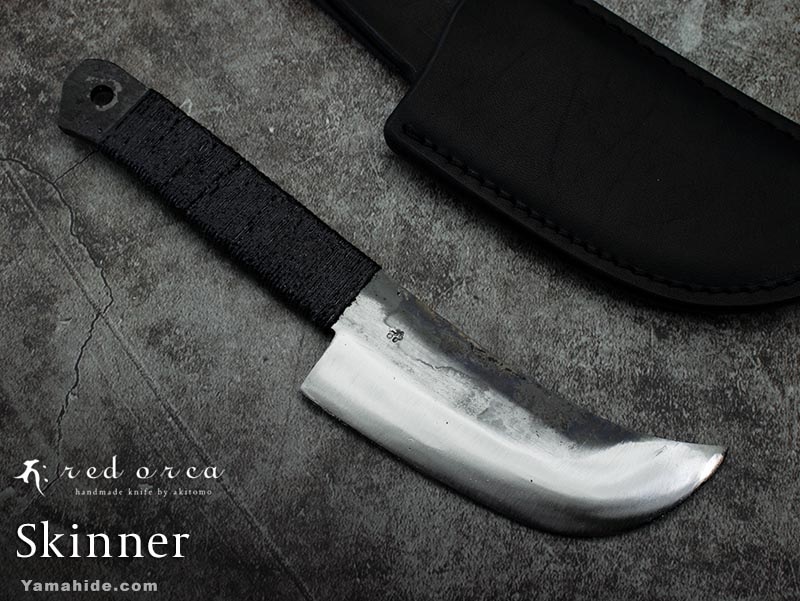 レッドオルカ 黒打 スキナーナイフ(皮剥ぎ用小刀)甲伏せ造り 100mm
