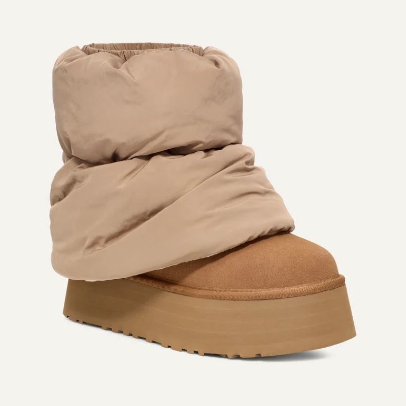 UGG 24AW 10/2 W CLASSIC MINI DIPPER PUFFER AMPHORA / CHESTNUT