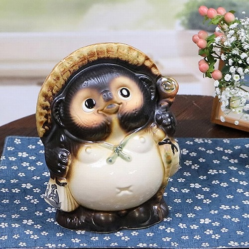 信楽焼 たぬき 信楽焼きたぬき 7号福タヌキ 陶器タヌキ 狸置物 ［ta