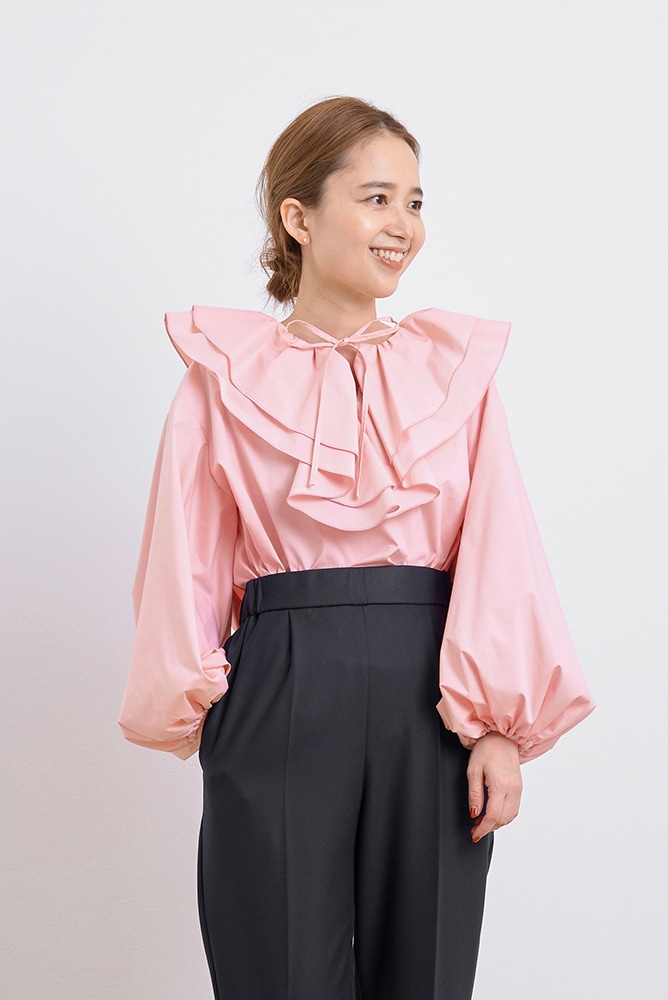 yori ダブルクロス丸襟カラーブラウス 【公式通販】