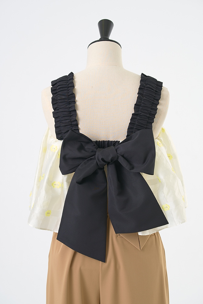 yori ヨリ shiroconマーガレットバックリボンキャミ【2024SM】