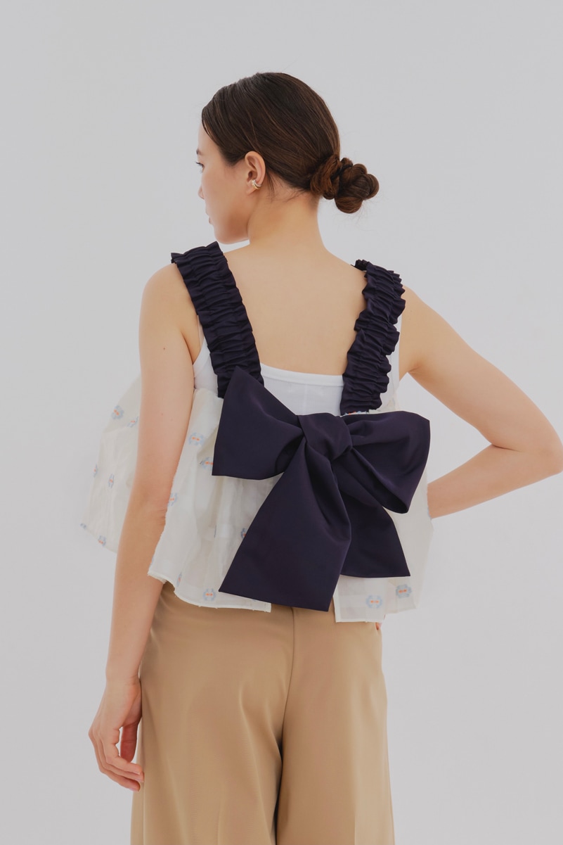 yori ヨリ shiroconマーガレットバックリボンキャミ【2024SM】