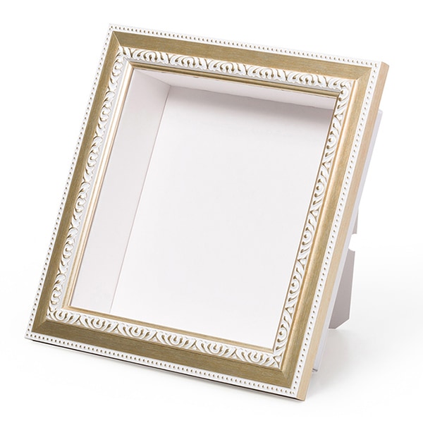 額 『フレーム+紙BOX 200角 シャンパンホワイト』 画材・文具,額