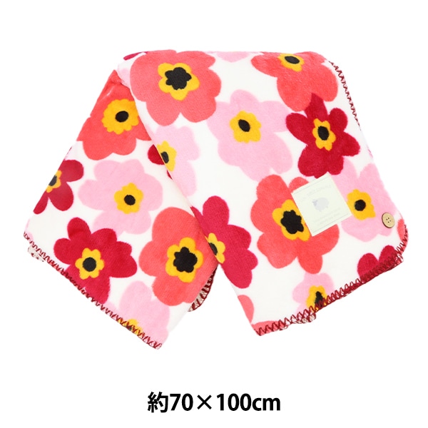 防寒具 『裏ボアブランケット 花柄 ピンク SN18W-22』 既製品