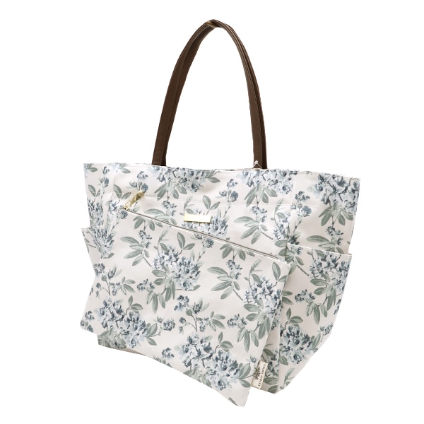 バッグ 『ローラアシュレイ トートLポーチ付 アデライン アイボリー