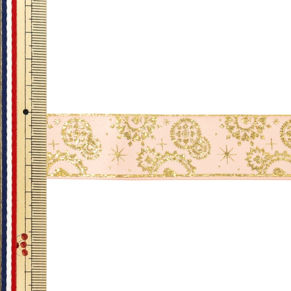 リボン 『箔押しリボン 2025 約幅25mm×長さ3m ピンク YRC2542-25