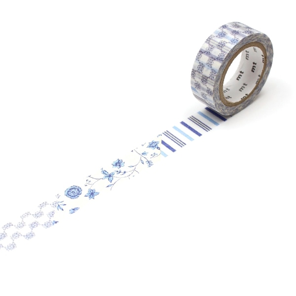 マスキングテープ 『mt ex Flower dark blue MTEX1P55R』 画材・文具
