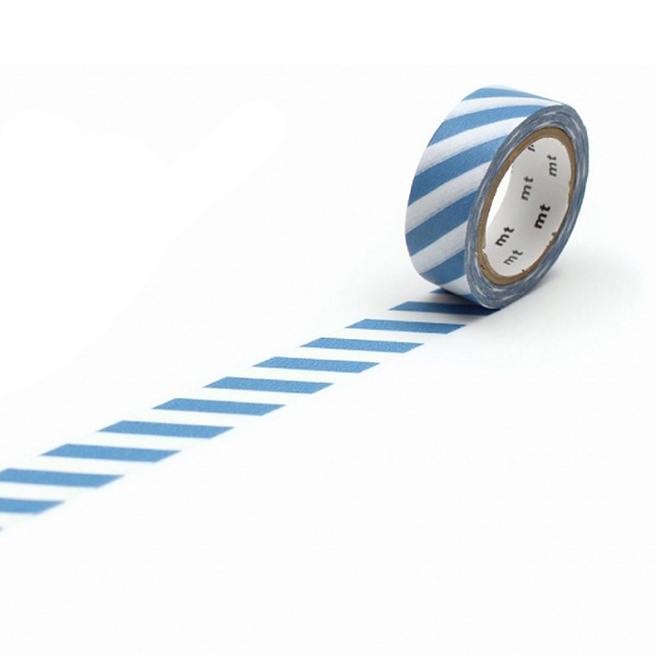 マスキングテープ 『mt 1P ストライプ・グレイッシュスカイR MT01D374R