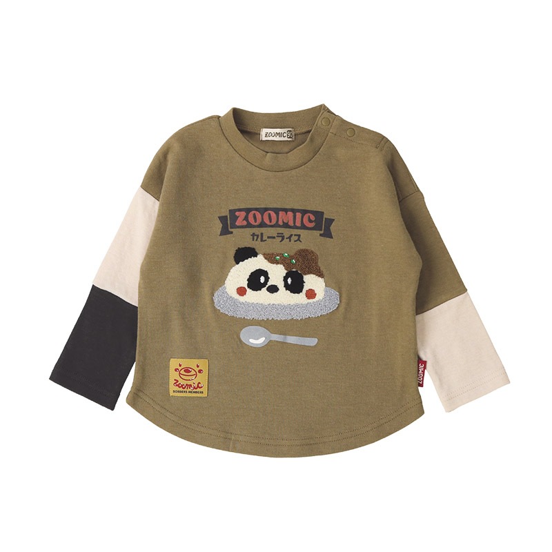 キッズ ロンT 長袖 Tシャツ もこもこ刺繍 アニマル くま パンダ 男の子