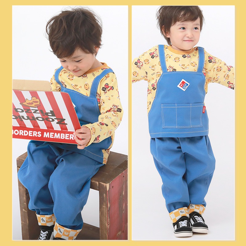 シェフパンツ キッズ ベビー 10分丈パンツ ツイル ロングパンツ 無地