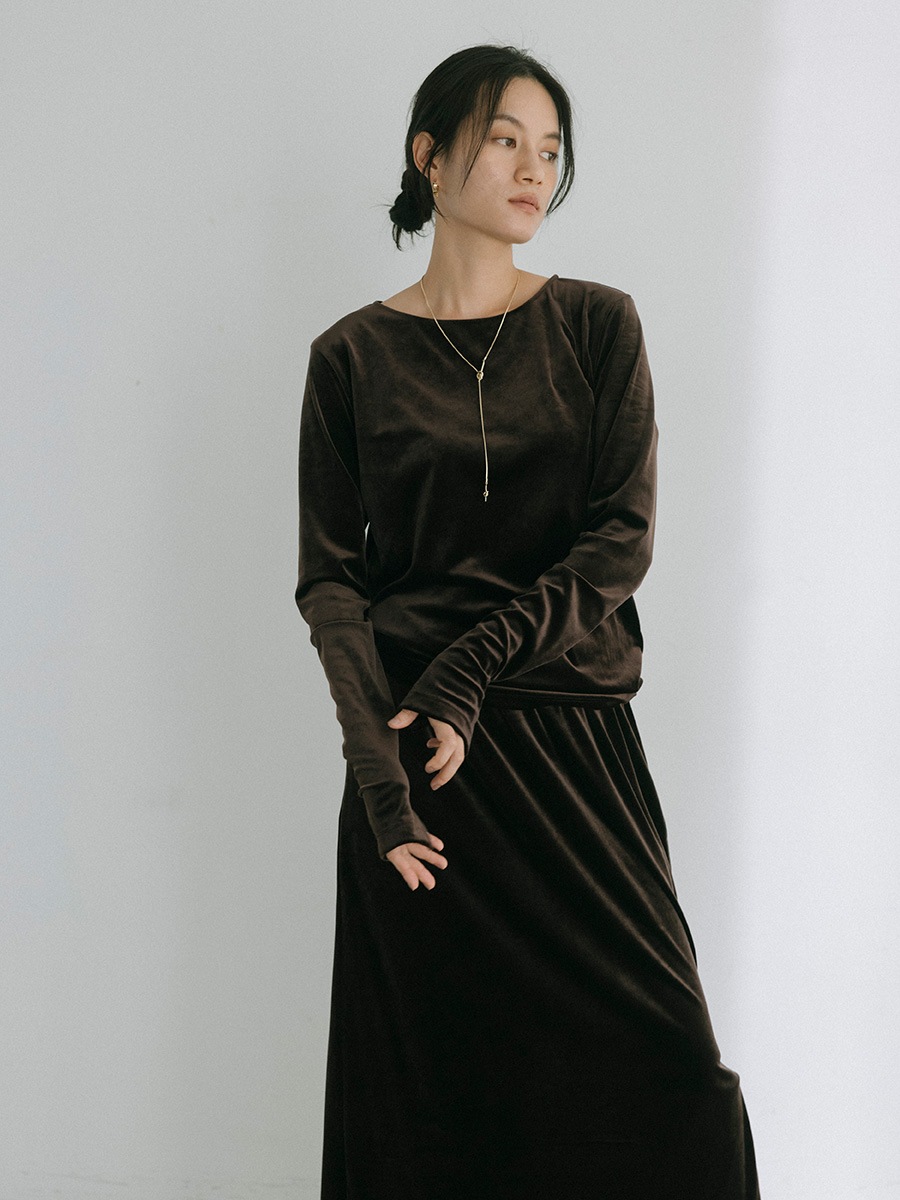 べロアトップス/ファスナースリットスカートセットアップ | Set up | AEFRE