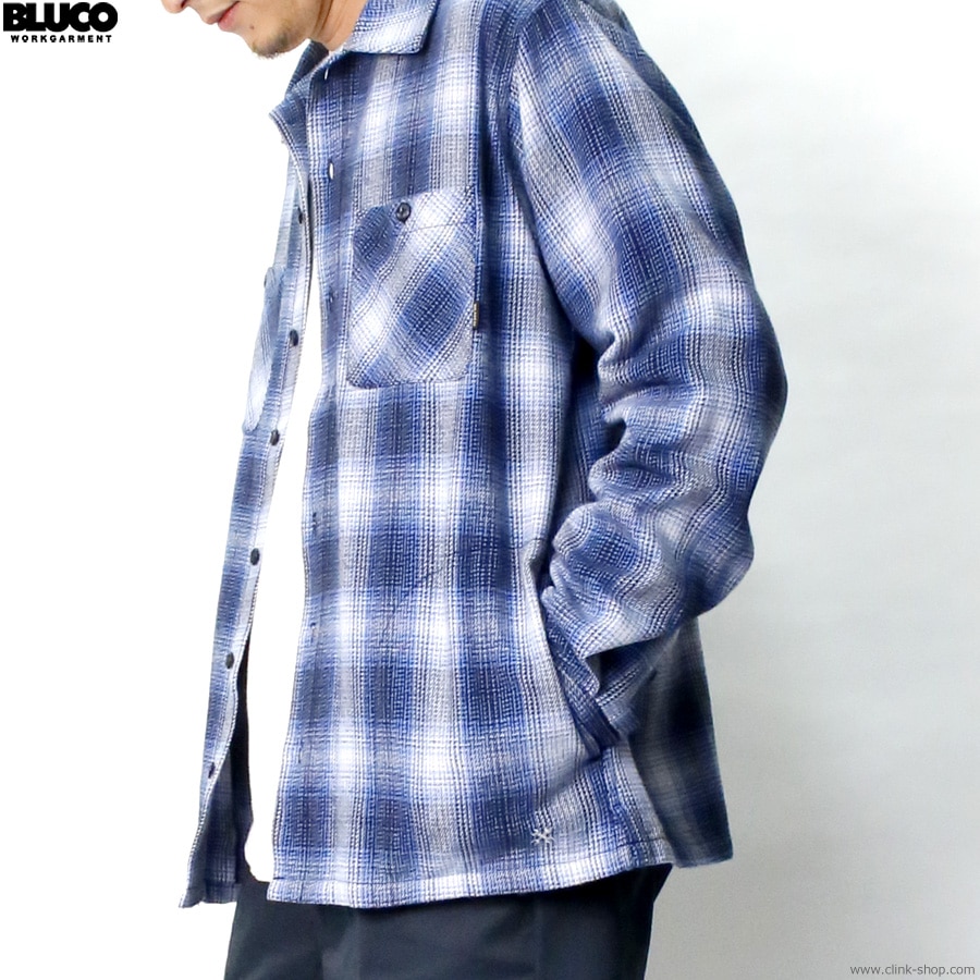 CLINK｜BLUCO OMBRE CHECK FLANNEL SHIRTS (BLUE) [145-11-047]｜東京