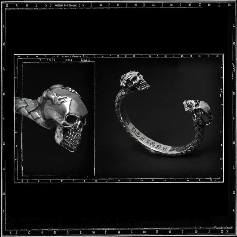 TWO SKULLS BANGLE - BRAIDED | クレイジーピッグ公式オンラインストア