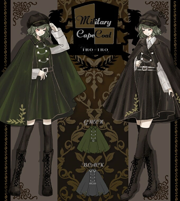 ナポレオン マント 軍服 ミリタリー チェーン ユニセックス ポンチョ