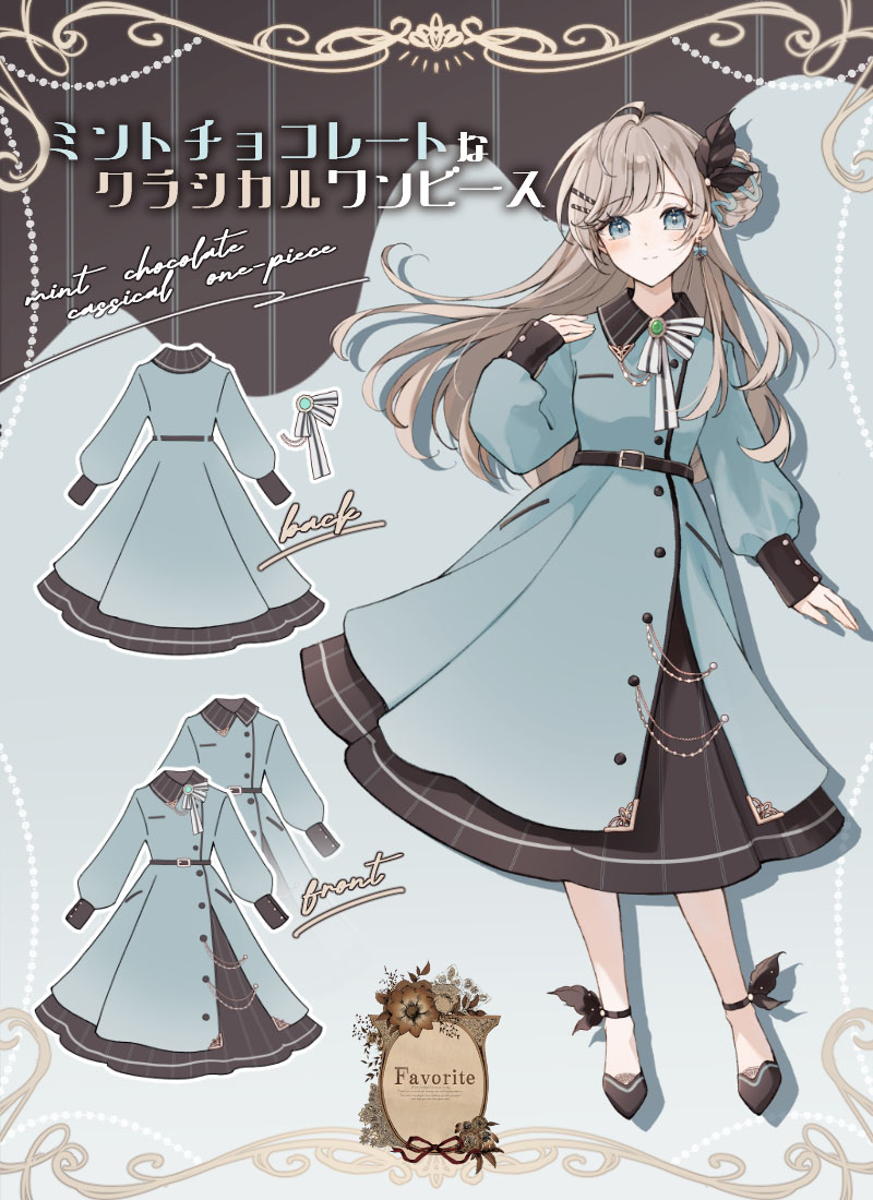 ワンピース ミディアム丈 レトロ 原稿用紙柄＊お客様Designコンテスト