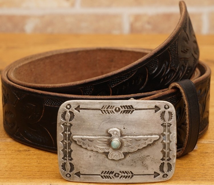 ダブルアールエル) RRL Mallory レザー ベルト 32 Leather Belt