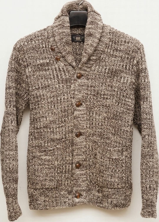 ダブルアールエル) RRL コットン ショールカラー カーディガン 霜降り