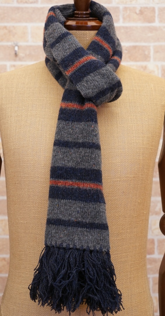 ダブルアールエル) RRL ストライプ ウール フリンジ マフラー | RRL