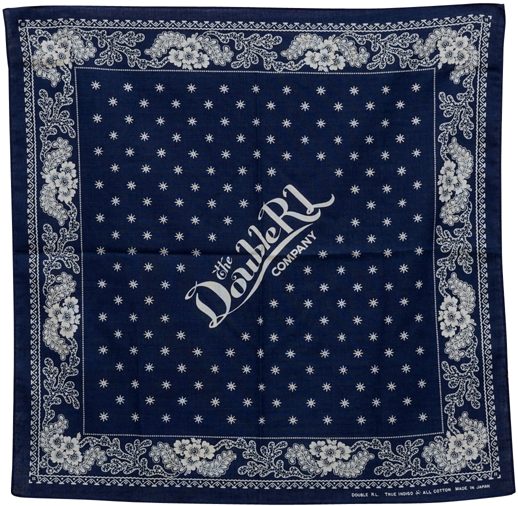 ダブルアールエル) RRL 日本製 本藍染め フローラル バンダナ Floral