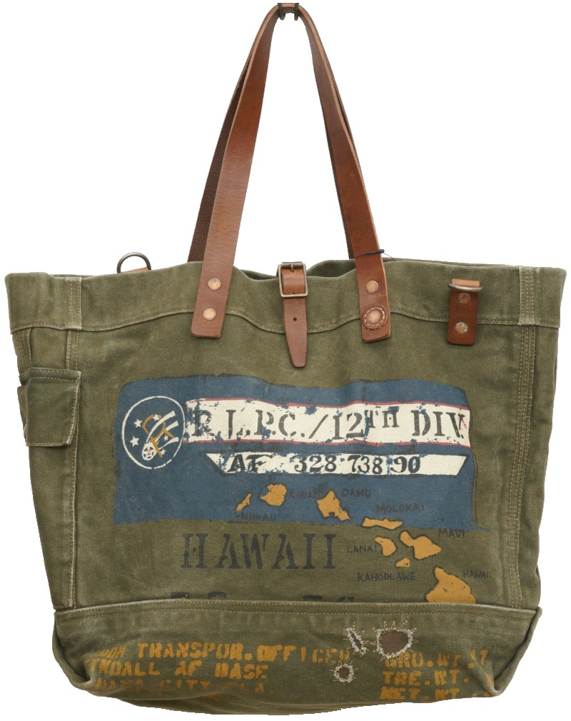 ラルフローレン) Ralph Lauren コットン ミリタリー トート バッグ