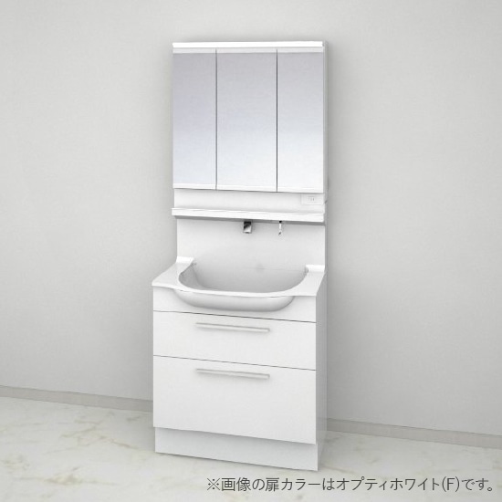 ファーストプラス製 洗面化粧台 洗面台 三面鏡+洗面台 W750 ヒーター付き