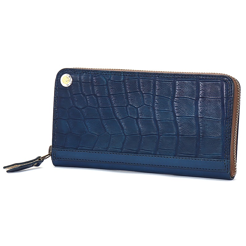 モト MOTO ヌメクロコダイル ジップロングウォレット NUME CROCODILE
