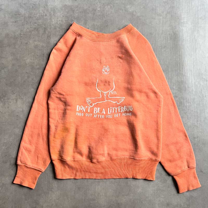 60'S MONSTER PRINT Vintage Sweat Shirts ORANGE 60年代 モンスター