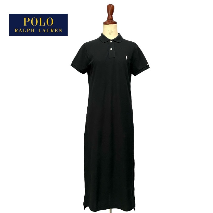 ラルフローレン ワンピース ドット ブラック 黒 半袖 新品》ポロラルフ