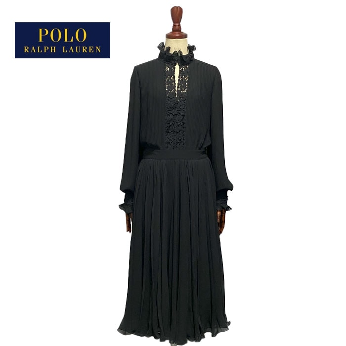 ポロ ラルフローレン レディース レース シフォン プリーツドレス