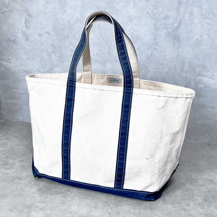 80-90'S L.L.BEAN TOTE BAG Made in USA NAVY/NATURAL 80-90年代 L.L.