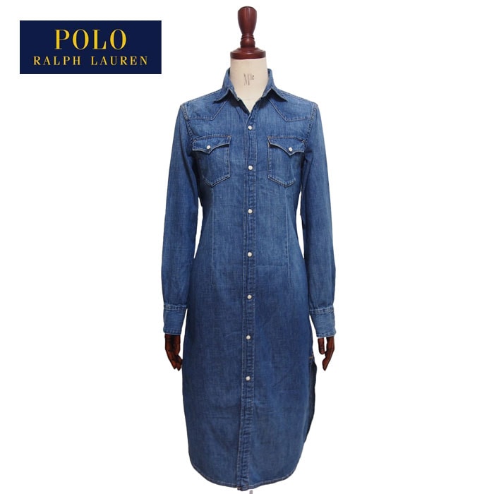 ラルフローレン ポロ レディース デニム ウエスタン シャツ ワンピース