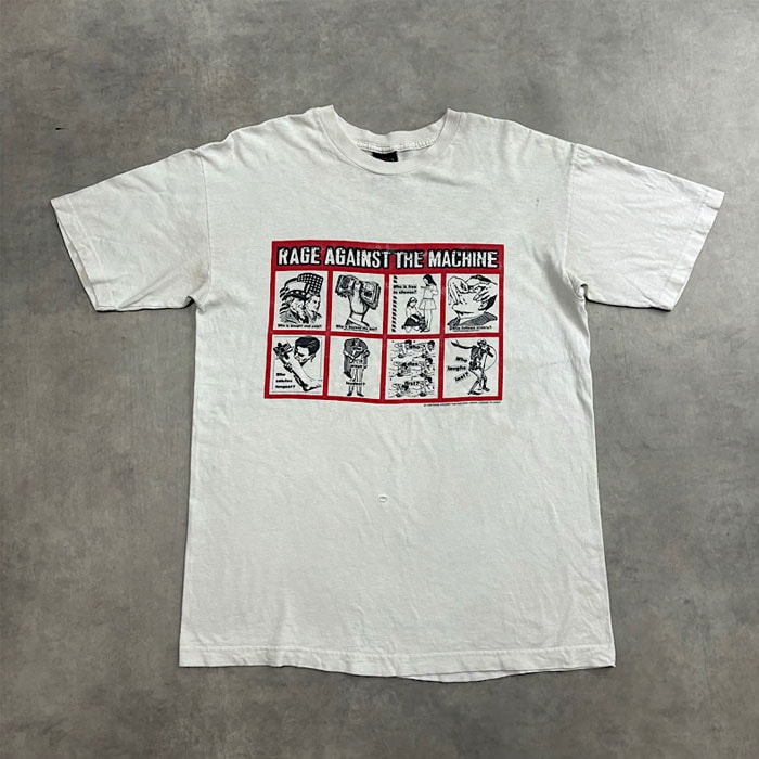 90's RAGE AGAINST THE MACHINE Barbara Kruger T-SHIRT WHITE/L 90