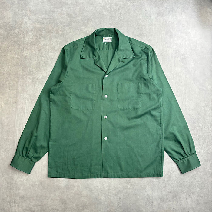 VINTAGE 60's CRANBROOK DURABLE PRESS OPEN COLLAR LONG SLEEVE SHIRT