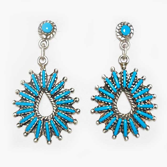 インディアンジュエリー ズニ族 キングマン ターコイズ ニードル