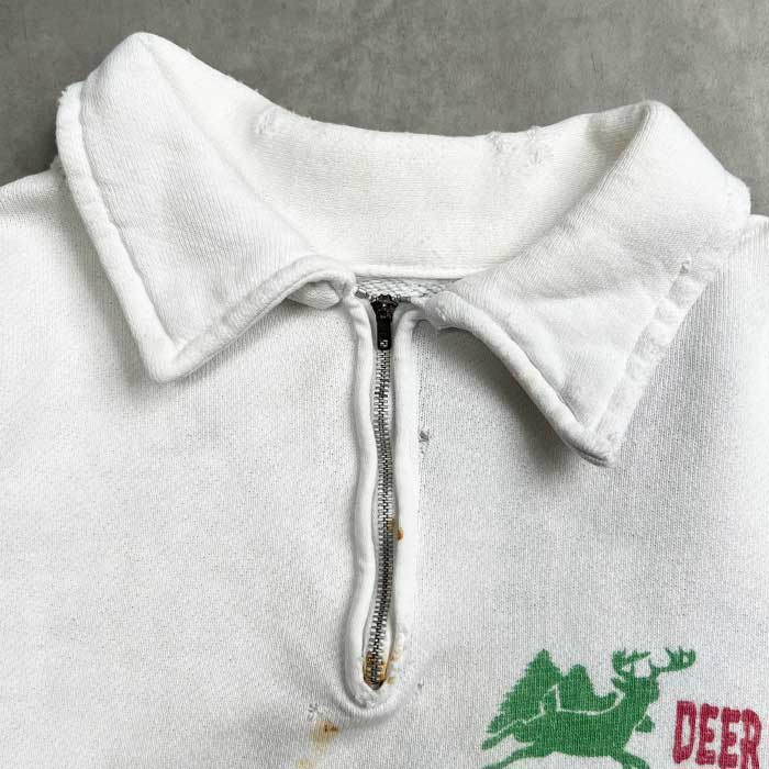 60's VINTAGE Half Zip Sweat Shirts /WHITE 60年代 ヴィンテージ