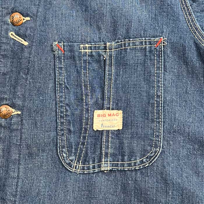 60'S BIG MAC Denim Chore Jacket SIZE/42相当 60年代 ビッグマック