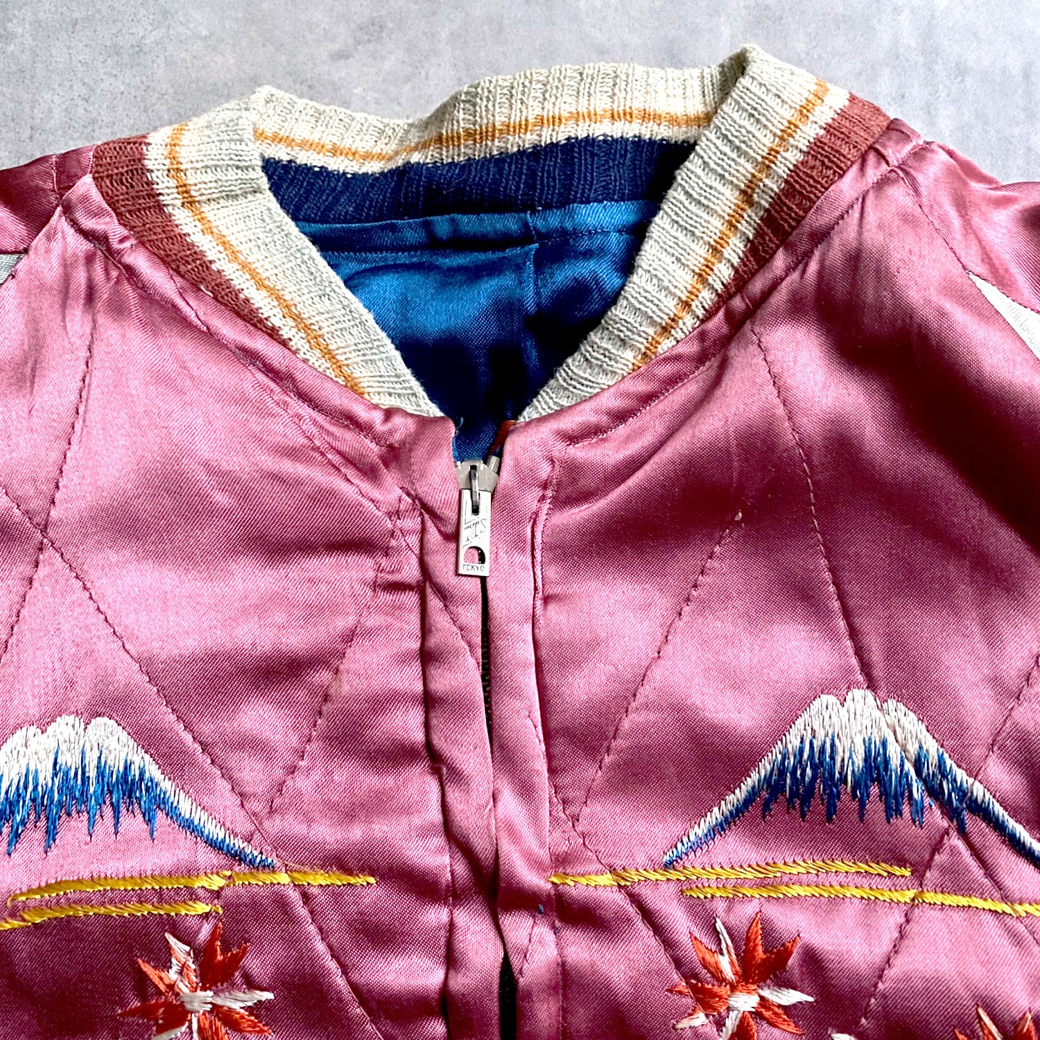 Vintage 50's Japanese Souvenir Reversible Eagle&Tiger Satin