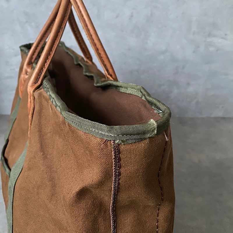 90's L.L BEAN Leather Handle Canvas Tote BAG BROWN/LARGE 90年代