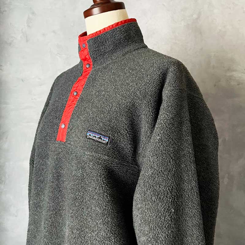 80'S PATAGONIA Synchilla Snap-T GRAY/L Made in USA 80年代