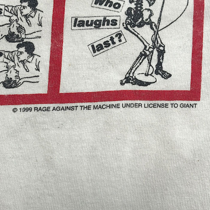 90's RAGE AGAINST THE MACHINE Barbara Kruger T-SHIRT WHITE/L 90