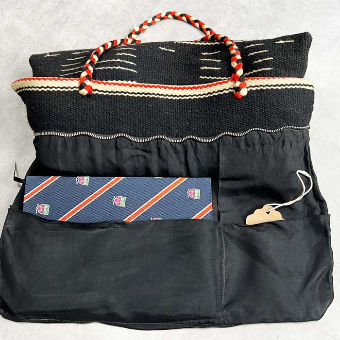 VINTAGE 30's CHIMAYO WEARING TALON BALL CHAIN ZIPPER BAG BLACK 30