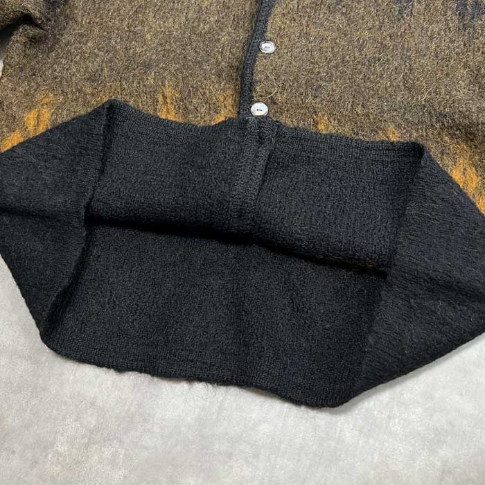 60'S Sears Mohair Cardigan Made in USA BLACK BROWN/L 60年代