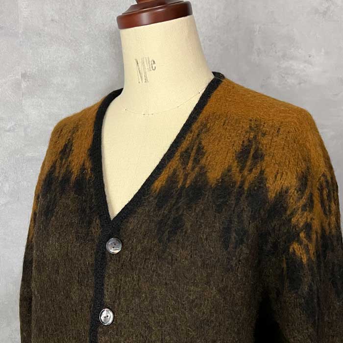 60'S Sears Mohair Cardigan Made in USA BLACK BROWN/L 60年代