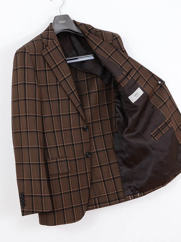 ≪WEB特価≫CANONICO/カノニコ/毛84％/モヘア16％/ブラウン/チェック