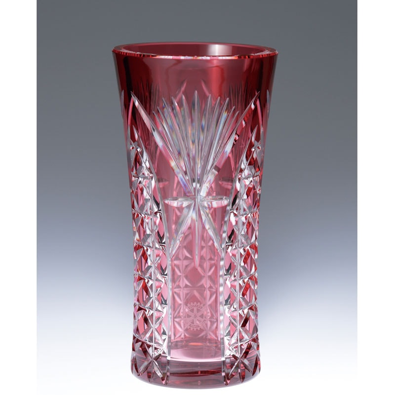 ≪KAGAMI≫江戸切子花瓶<笹っ葉に四角籠目紋＞ | ギフト・記念品