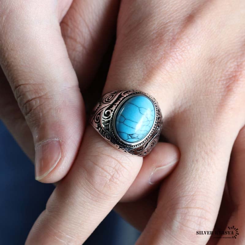 ステンレス ターコイズリング [r159] | リング,ステンレス,その他