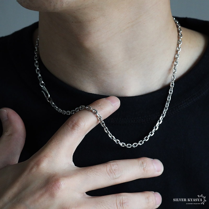 S925 シルバーチェーンフックネックレス [ns217] | スタイルで探す